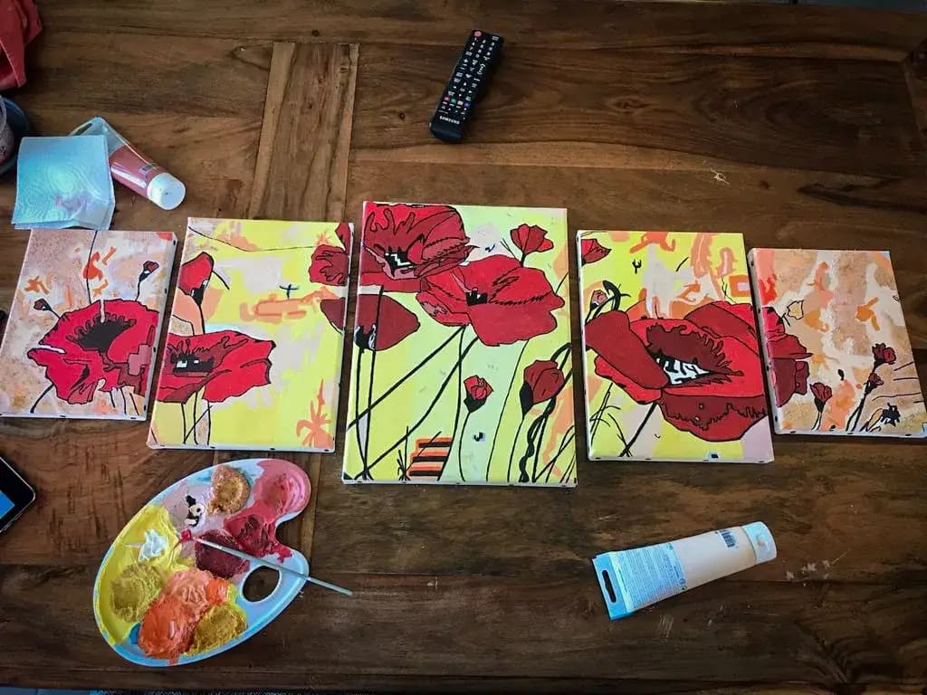 Coquelicots — œuvre de Laura Onesta, artiste peintre à Montrabé