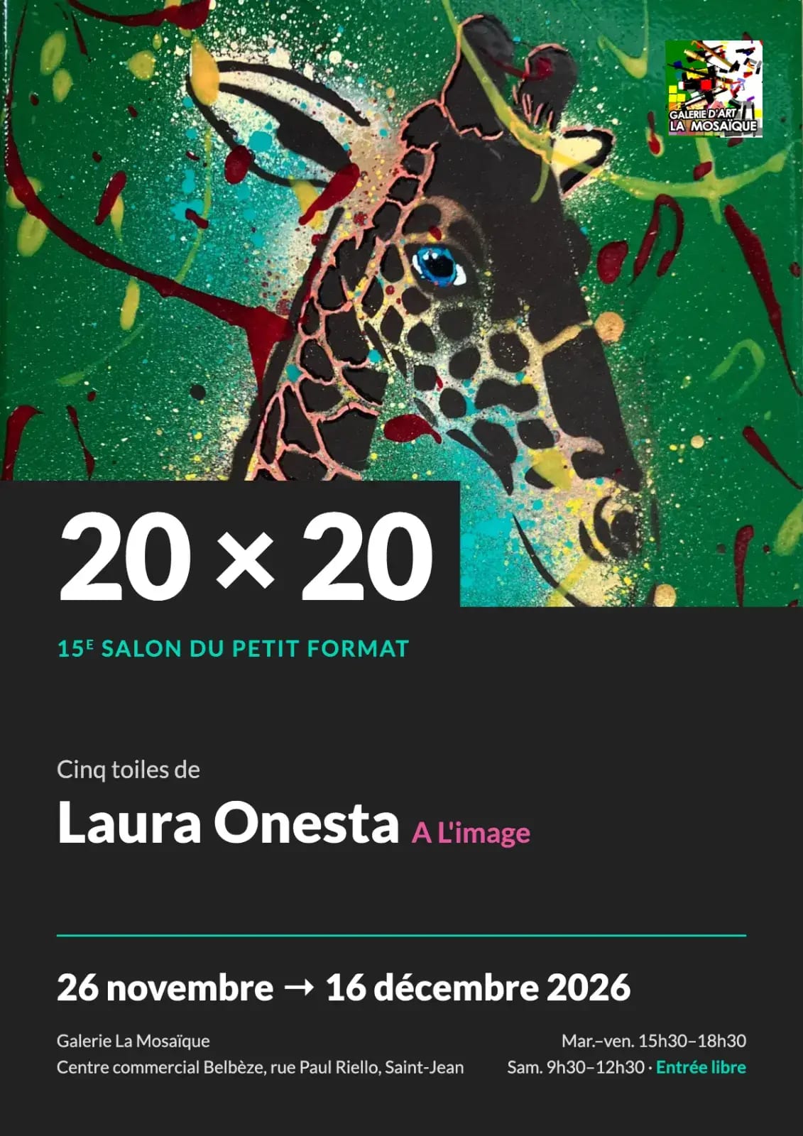 15e Salon du Petit Format 20×20 — galerie La Mosaïque à Saint-Jean