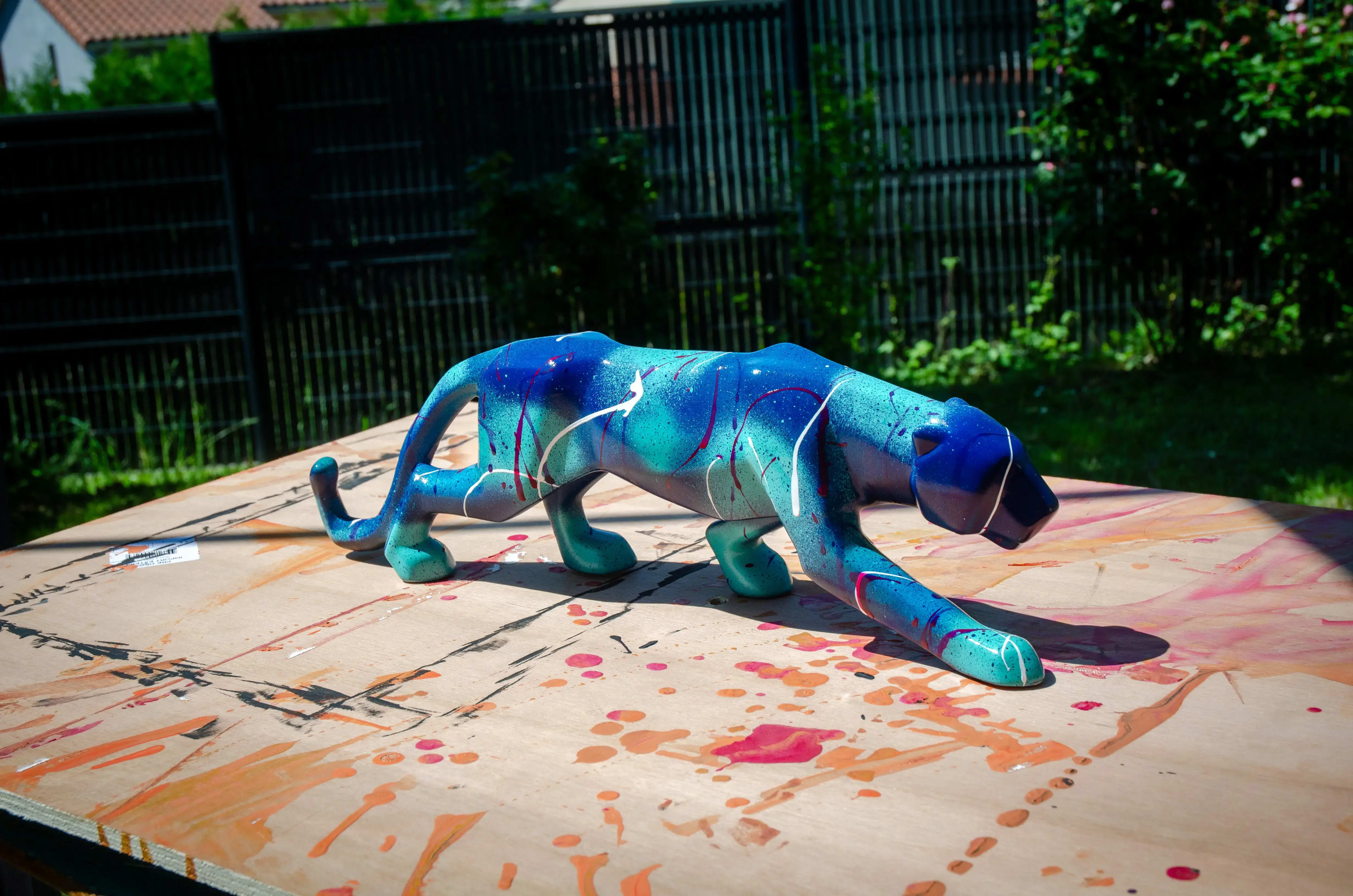 Blue Prowl - Panthère en céramique 1