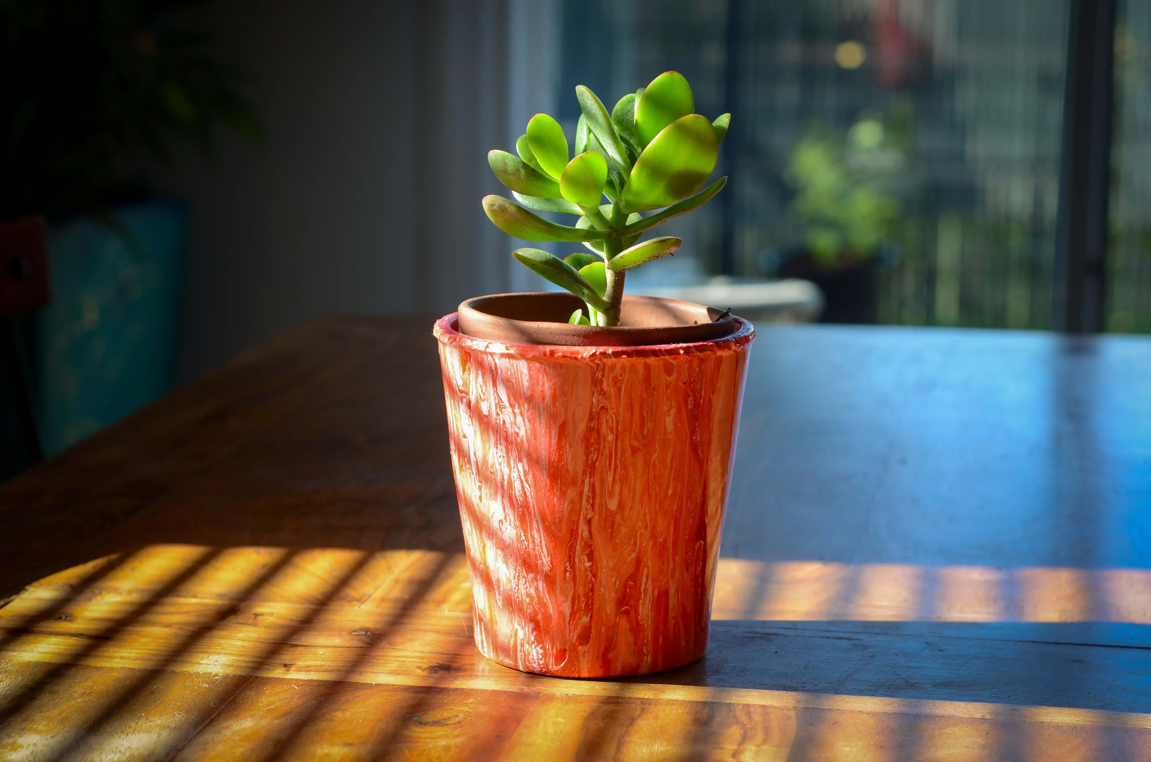 Cache pot rouge 1