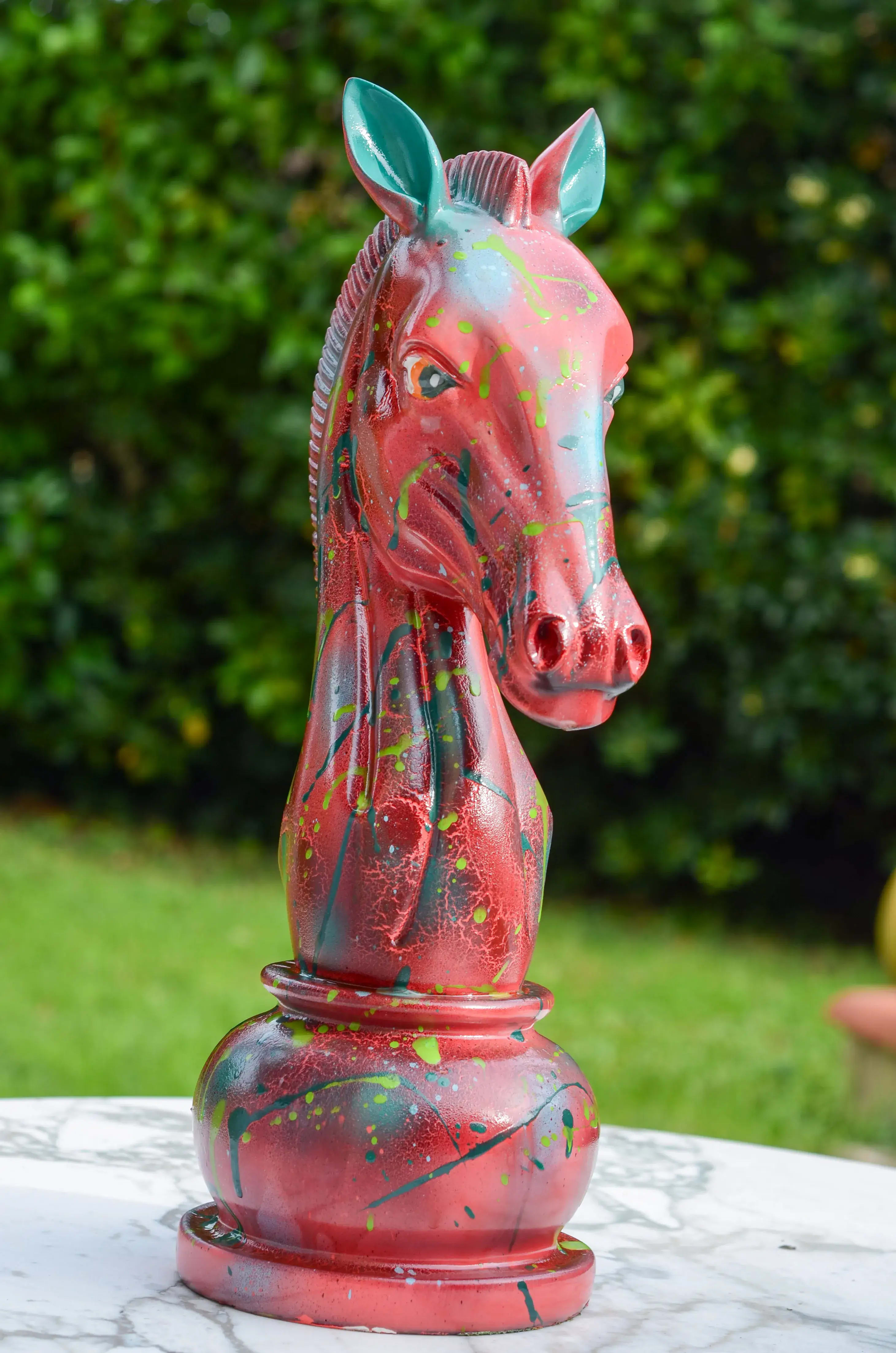 Cavalier du chaos - Sculpture en résine 1
