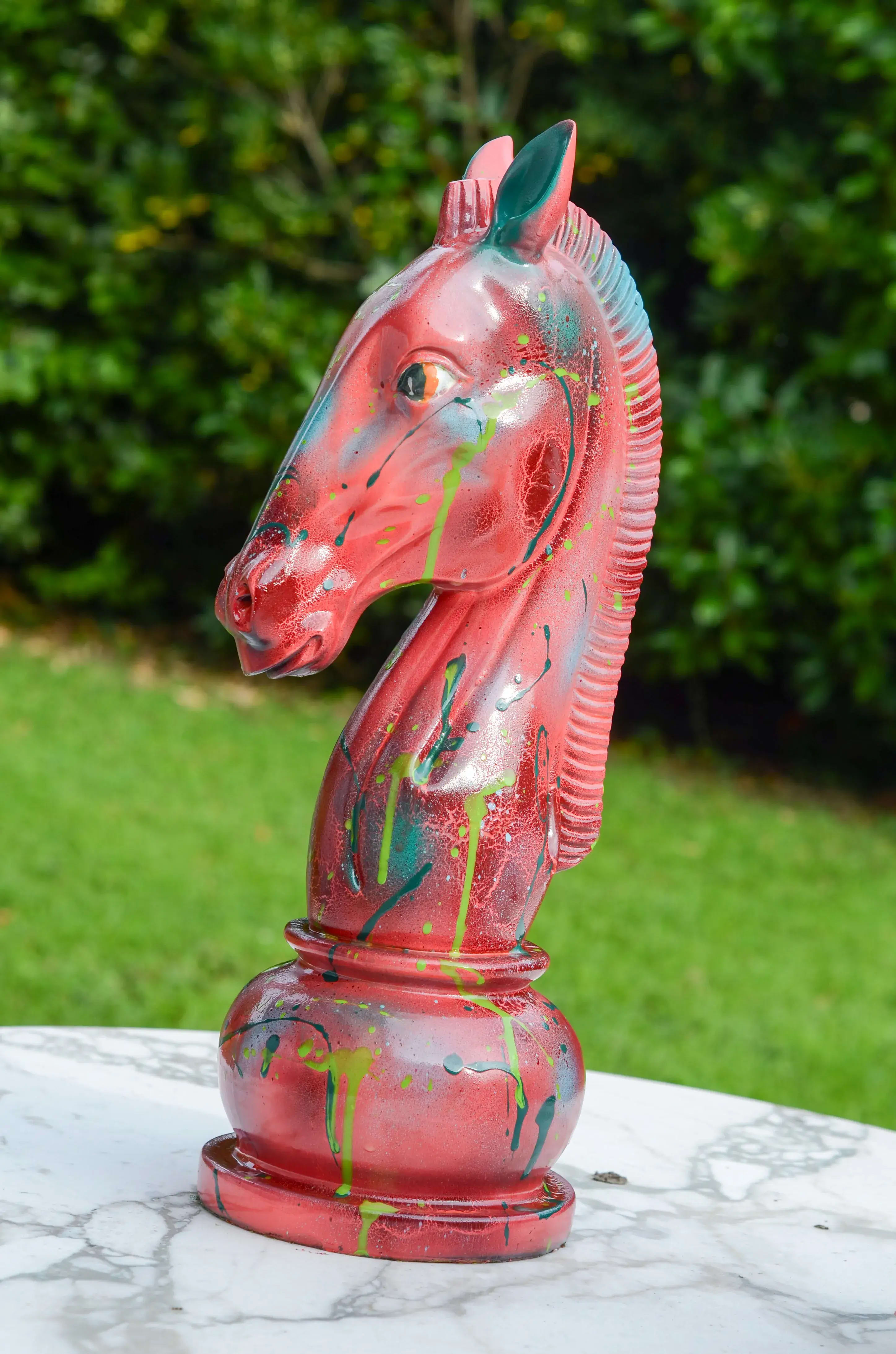 Cavalier du chaos - Sculpture en résine 2
