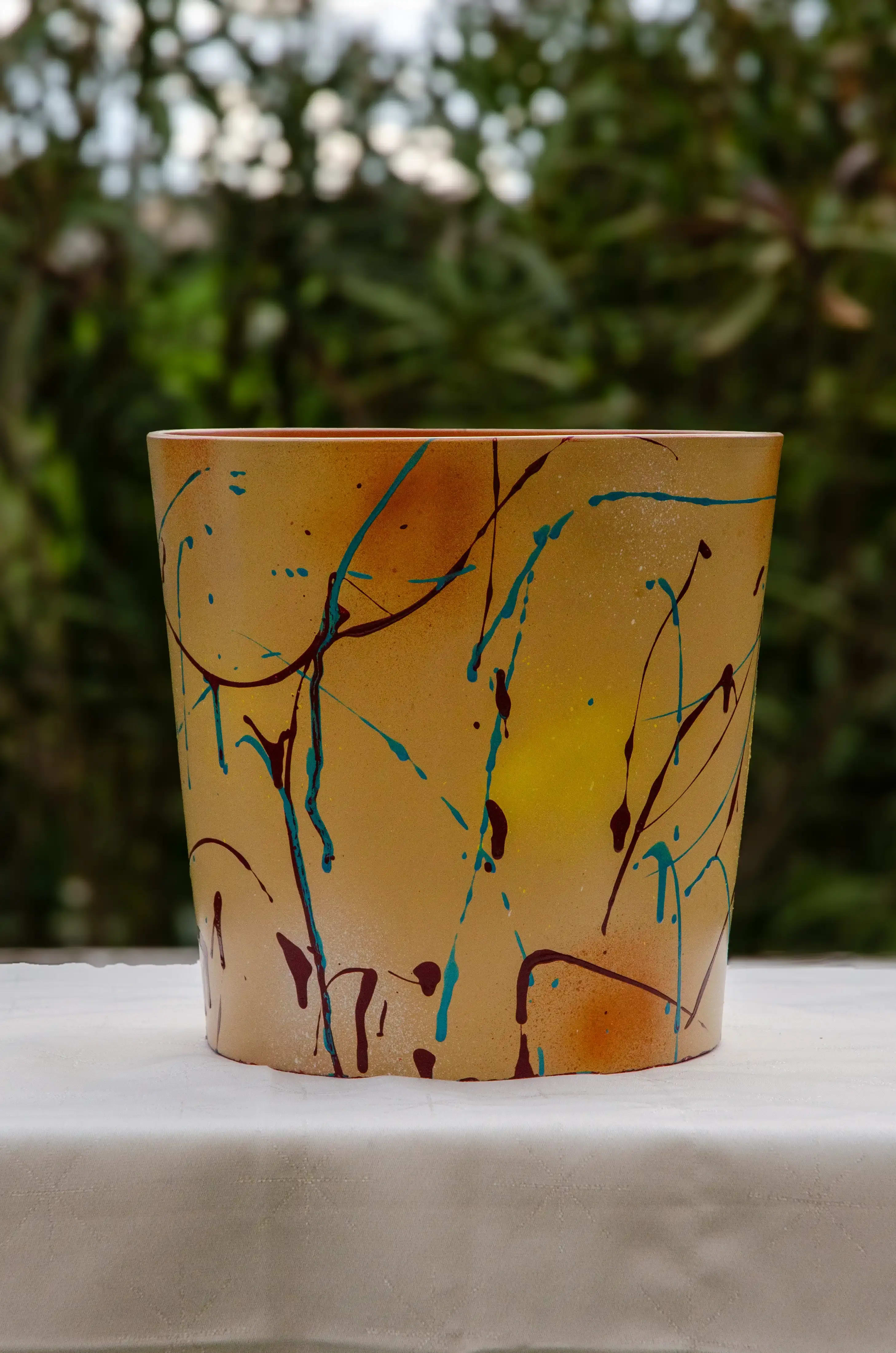 Pot de fleur beige 4