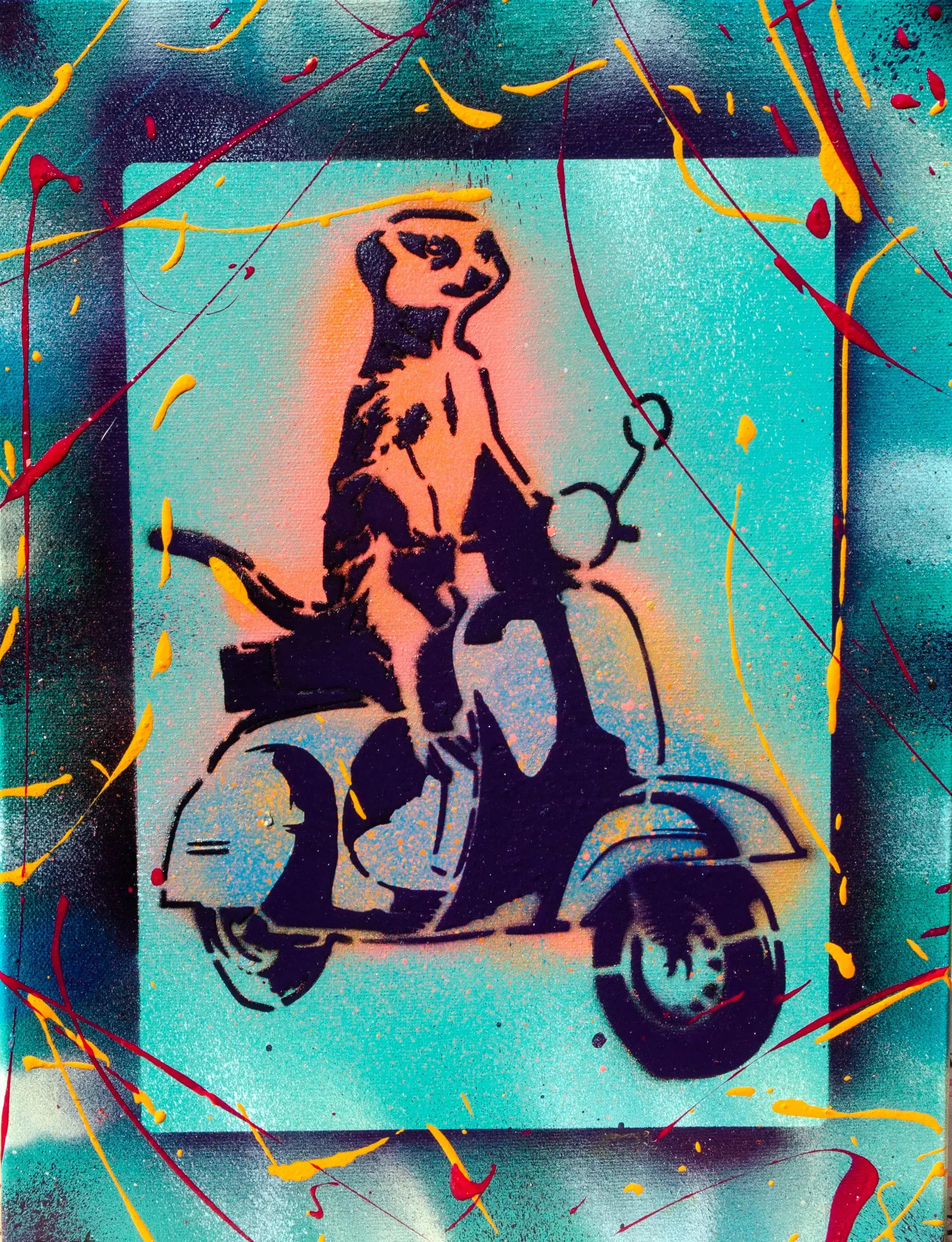 Scoot Meerkat - Suricate sur toile pop art 1