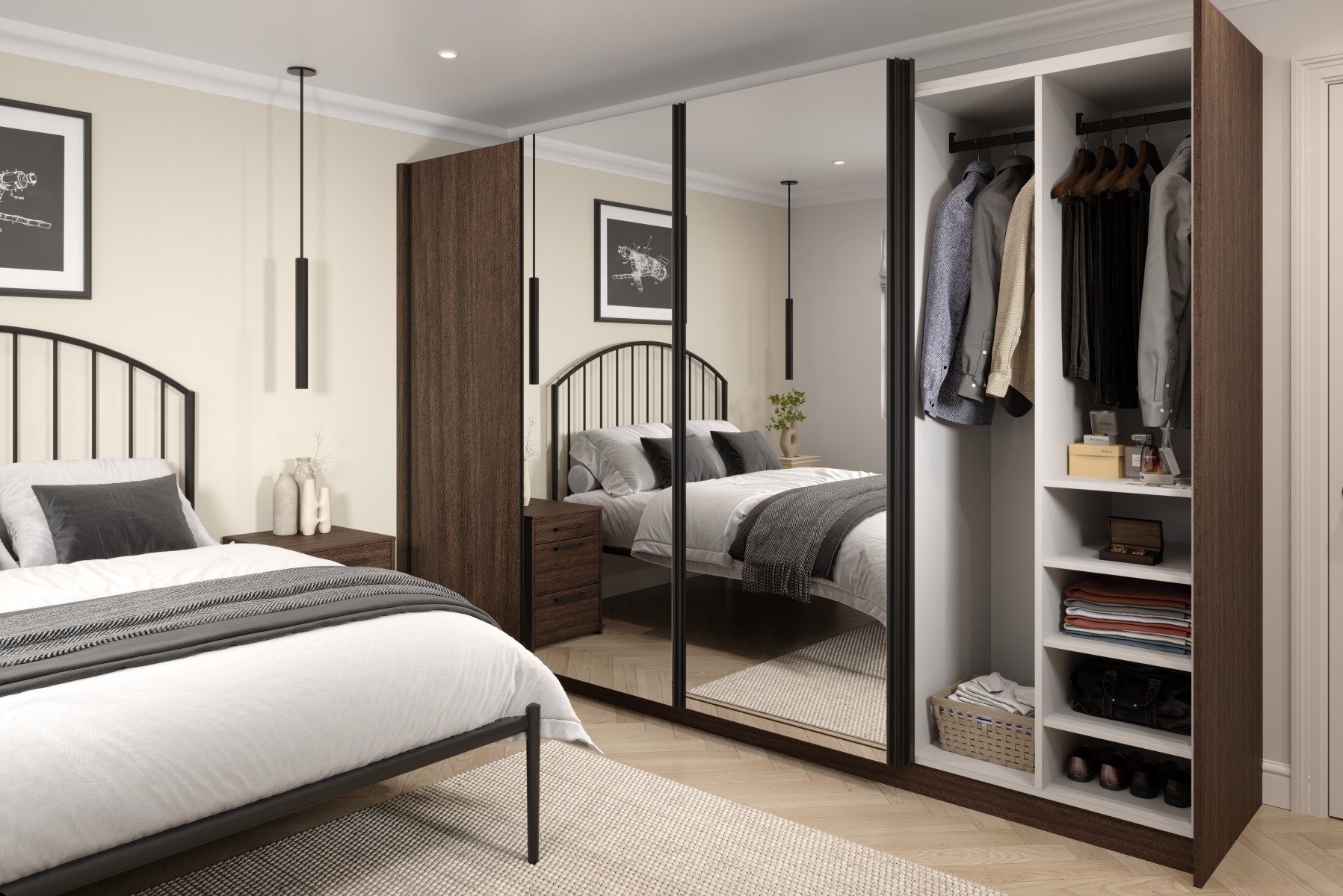 Mirrored Sliding Door Wardrobes UK | Wren