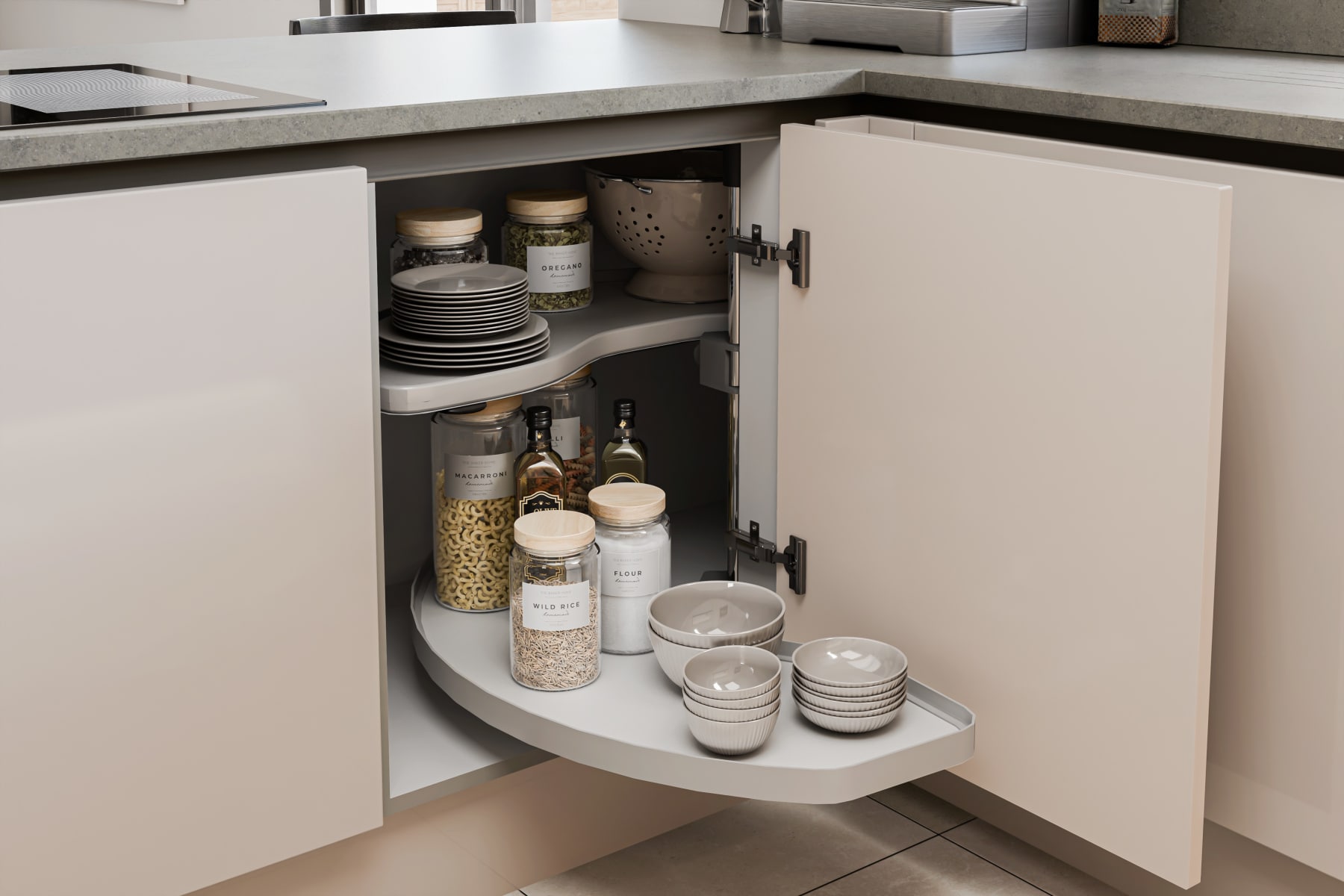 Linea Elements Kitchen in Silver Oak | Matt Finish | Wren