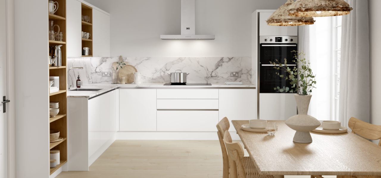 Linea Kitchen in White Gloss kitchen