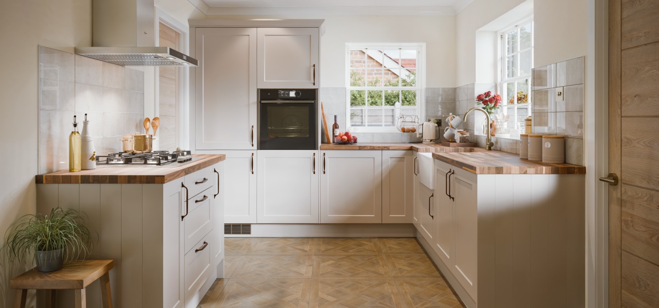 Shaker Chelsea Kitchen in Mushroom Matt kitchen