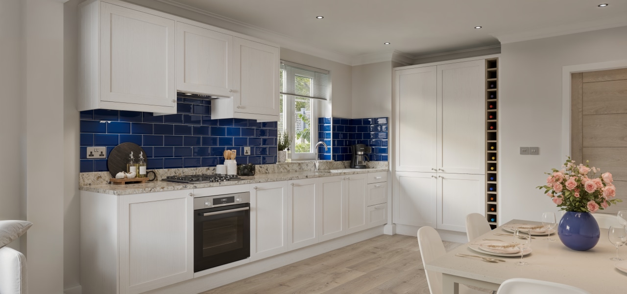 Shaker Timber Kitchen in Moon White Grain kitchen