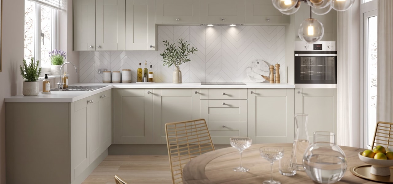 Shaker Classic Kitchen in Sage Green Matt kitchen