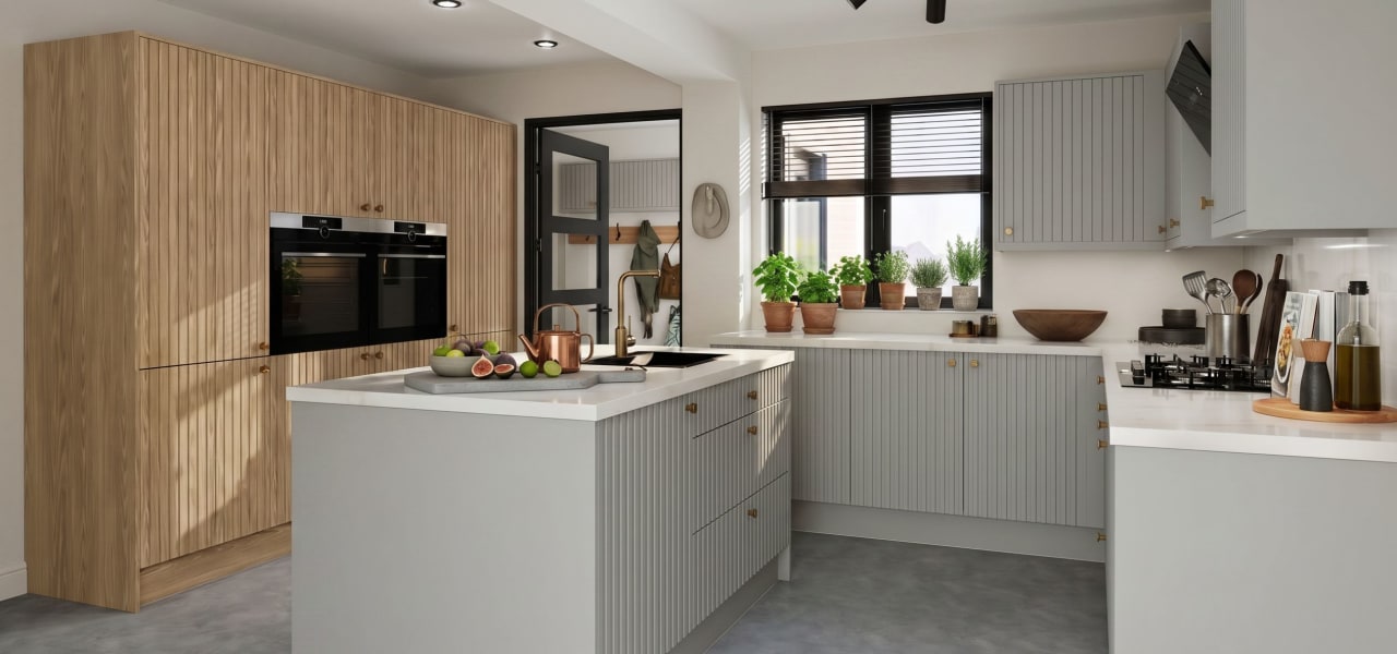 Athena Kitchen in Seafoam Blue Matt kitchen