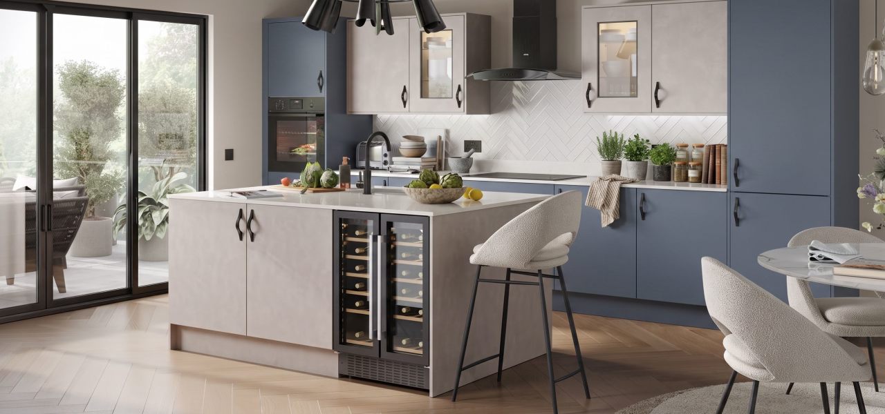 Contour Ermine Kitchen in Smoke Blue Matt kitchen