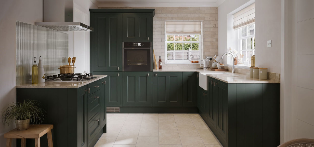 Country Ermine Kitchen in Buckingham Green Matt kitchen