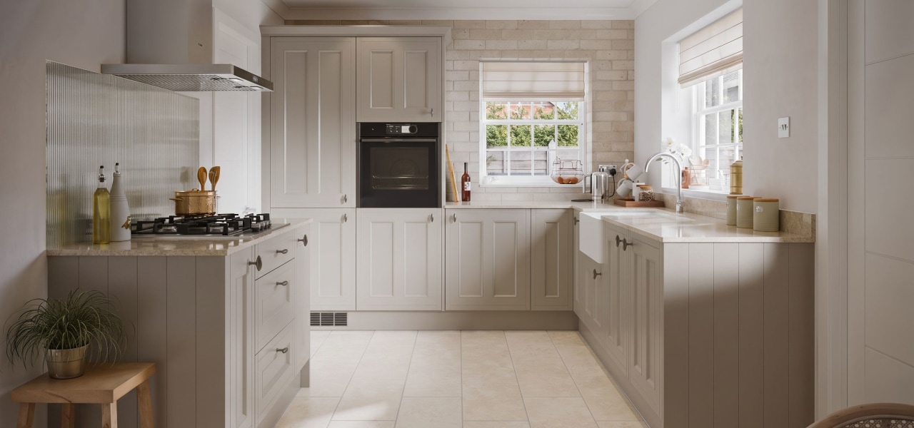 Country Ermine Kitchen in Almond Cashmere Matt kitchen