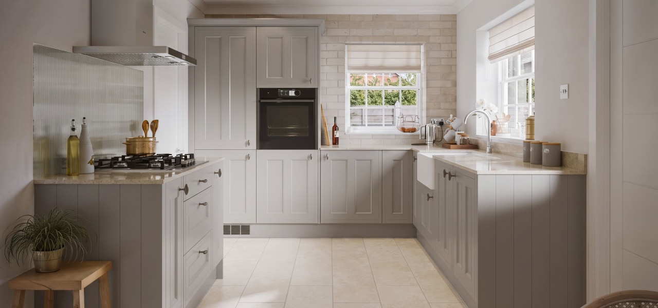 Country Ermine Kitchen in Mushroom Matt kitchen