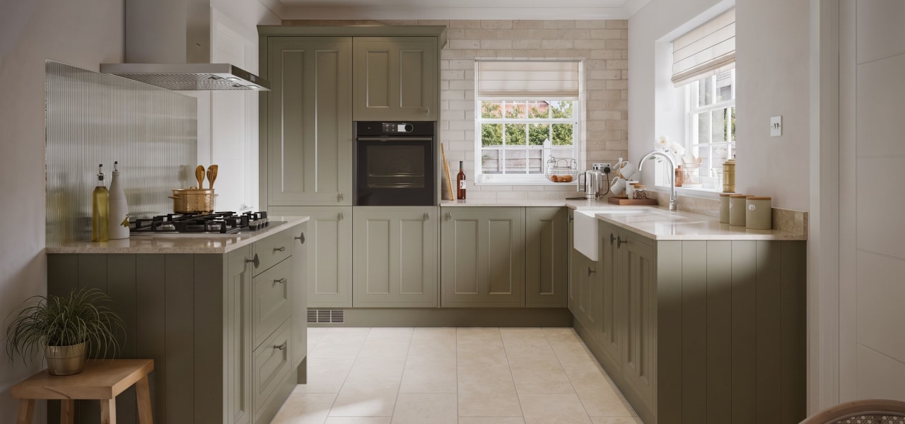 Country Ermine Kitchen in Olive Green Matt kitchen