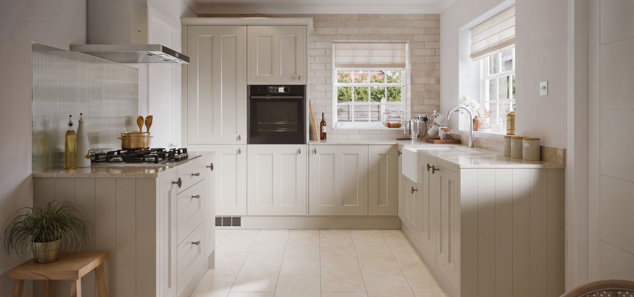 Country Ermine Kitchen in Seashell Matt kitchen