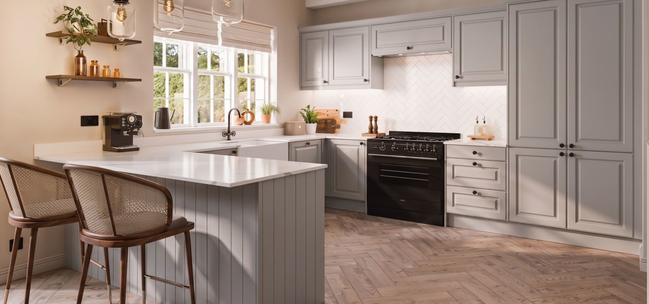 Georgian Ermine Kitchen in Chalk White Matt kitchen