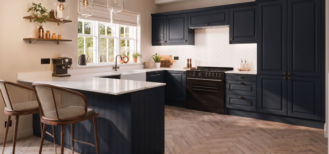 Georgian Ermine Kitchen in Navy Blue Matt kitchen