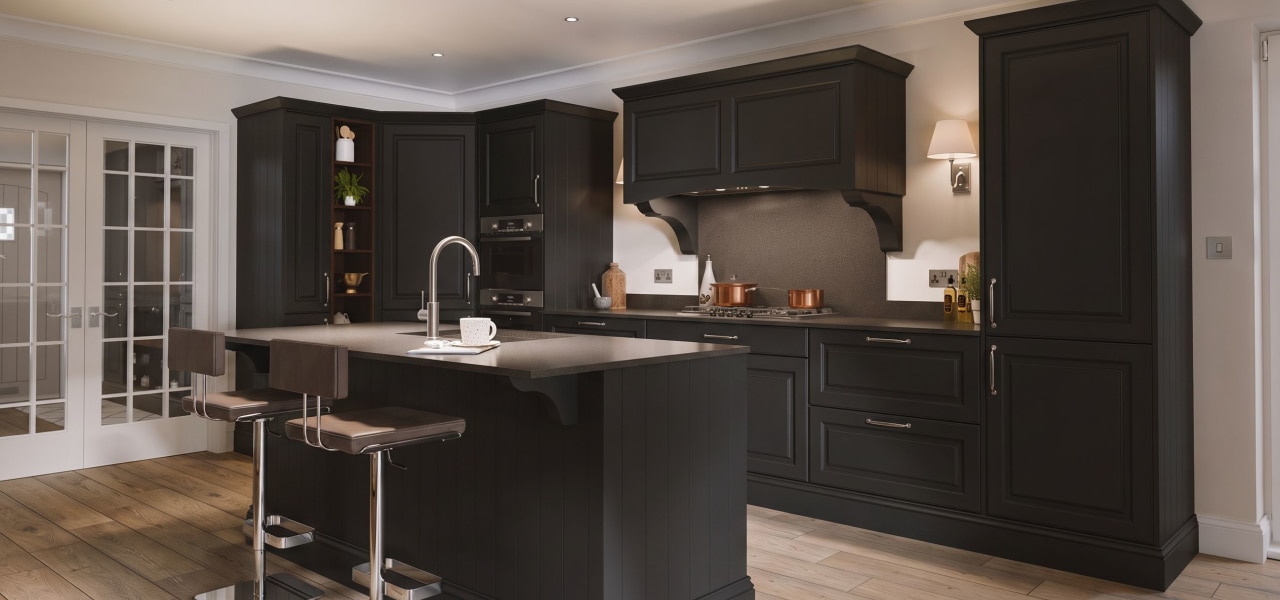 Georgian Ermine Kitchen in Nero Matt kitchen