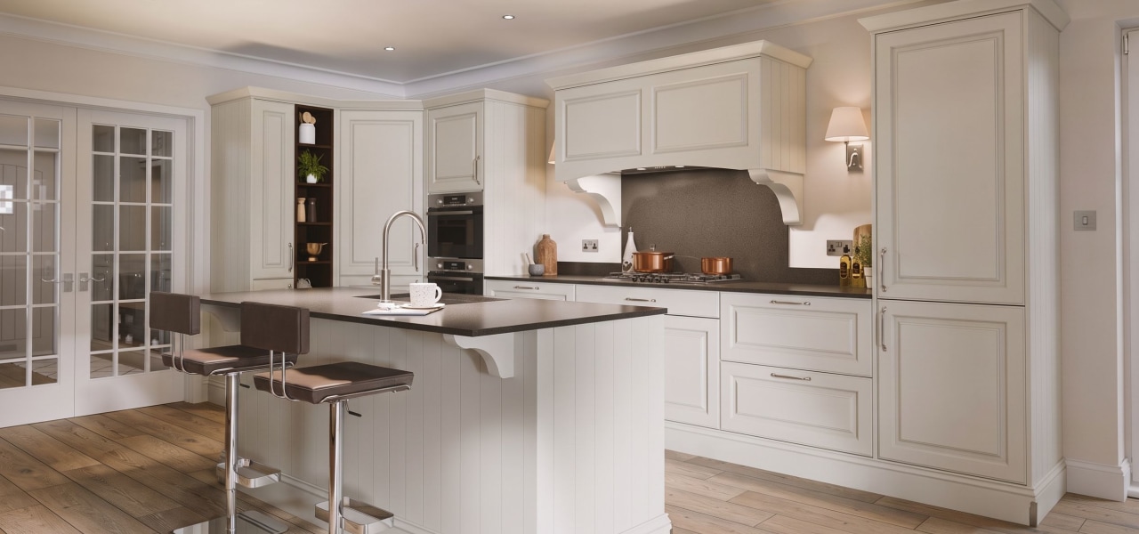 Georgian Ermine Kitchen in Seashell Matt kitchen
