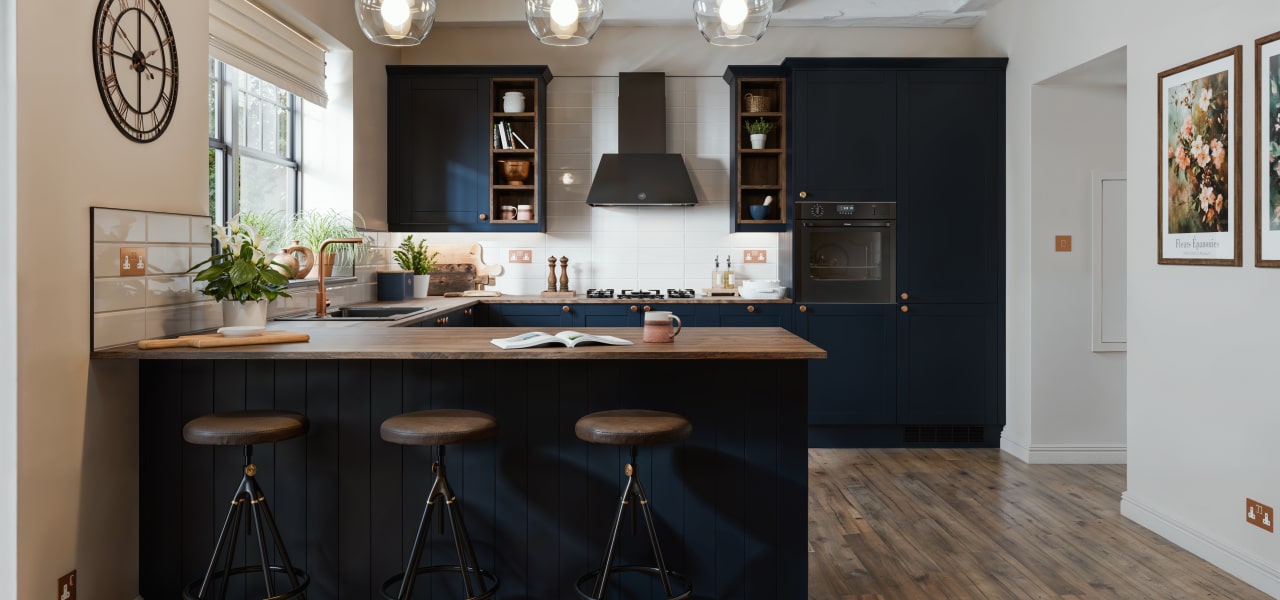 Shaker Classic Ermine Kitchen in Navy Blue Matt kitchen