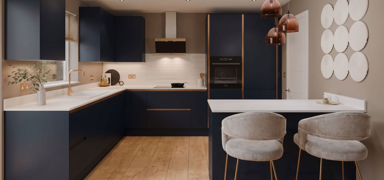 Linea Autograph Kitchen in Navy Blue Silk kitchen