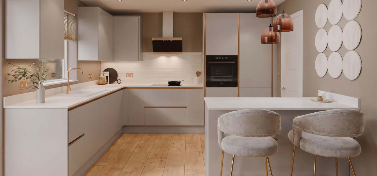 Linea Autograph Kitchen in Pebble Grey Silk kitchen