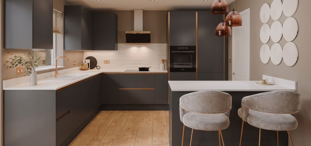 Linea Autograph Kitchen in Pencil Grey Silk kitchen