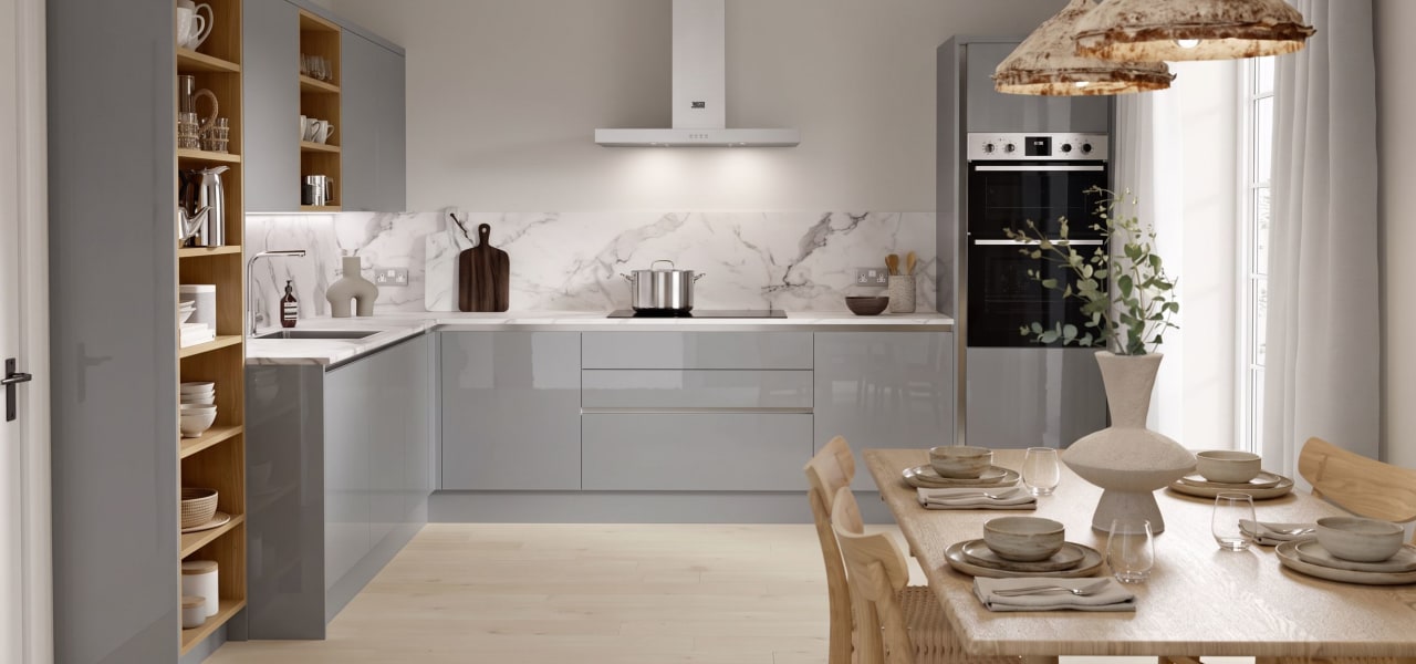 Linea Autograph Kitchen in Winter Blue Gloss kitchen