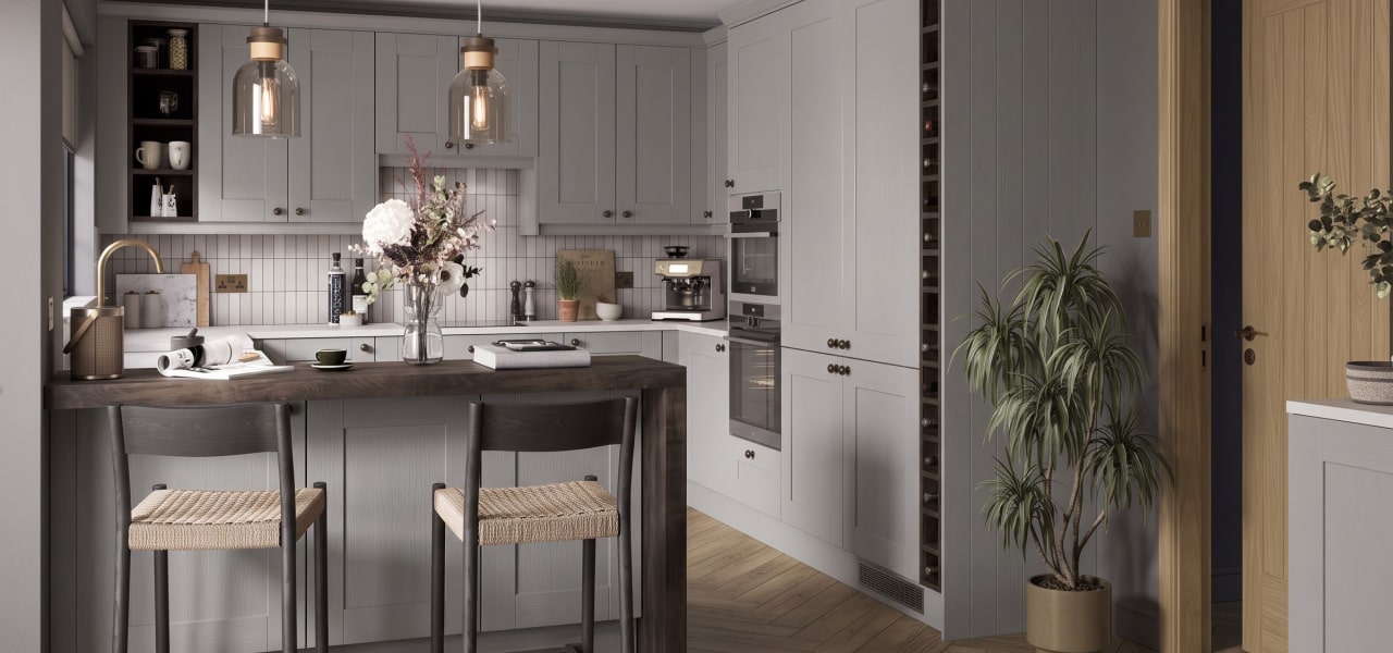 Shaker 5 Piece Kitchen in Ash Grey Grain kitchen