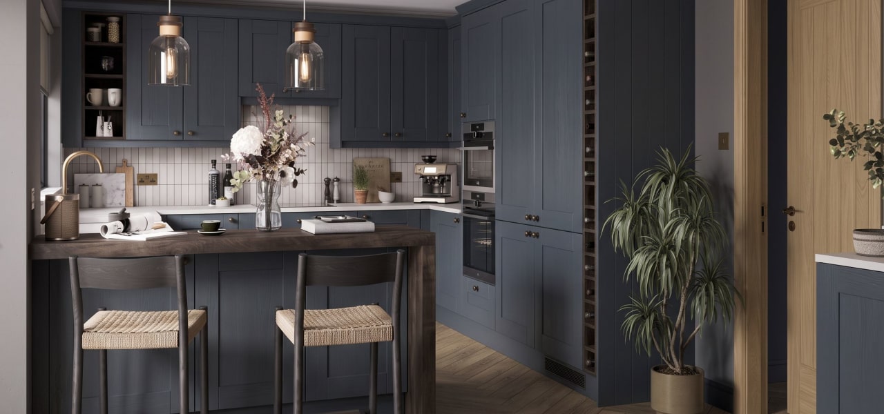 Shaker 5 Piece Kitchen in Indigo Blue Grain kitchen