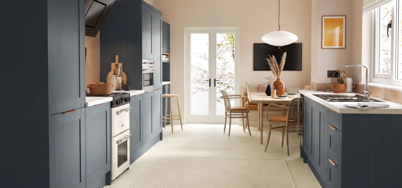 Shaker 5 Piece Kitchen in Indigo Blue Grain kitchen