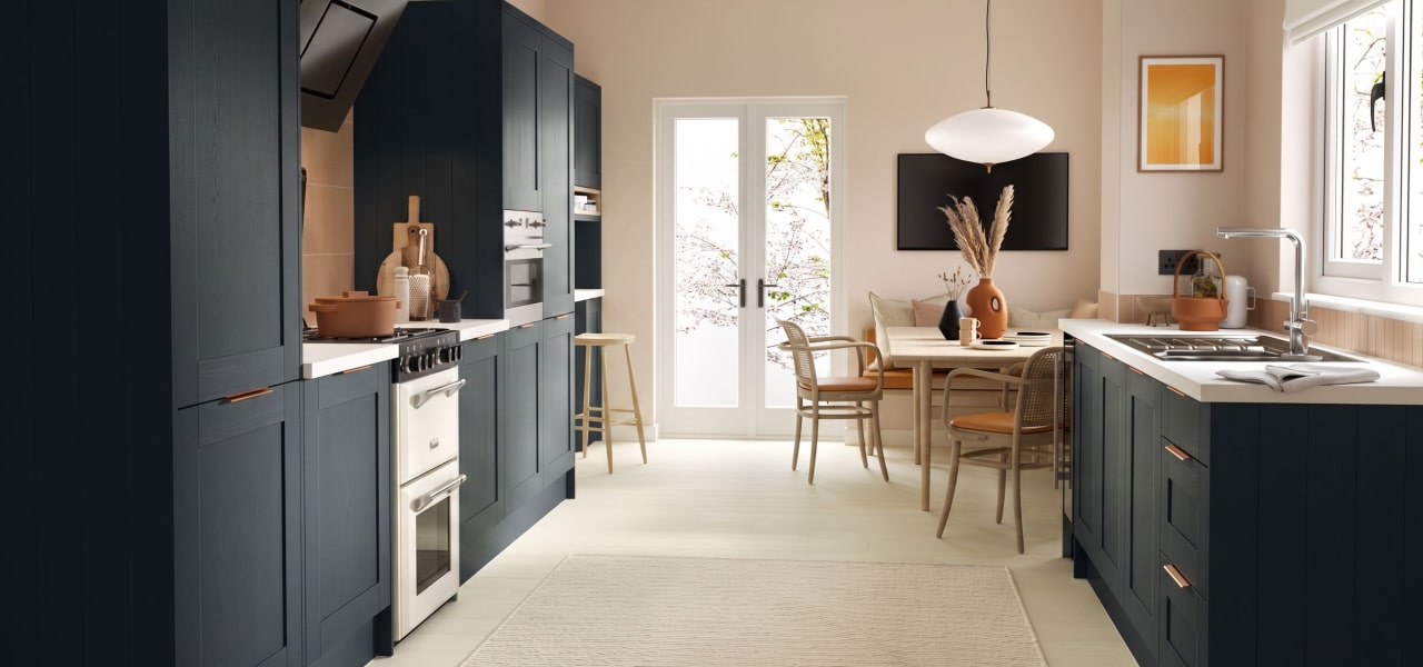 Shaker 5 Piece Kitchen in Navy Blue Grain kitchen
