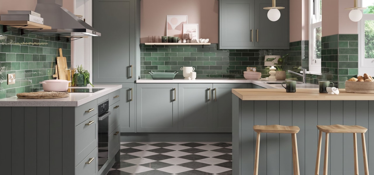 Shaker Chelsea Kitchen in Winter Blue Matt kitchen