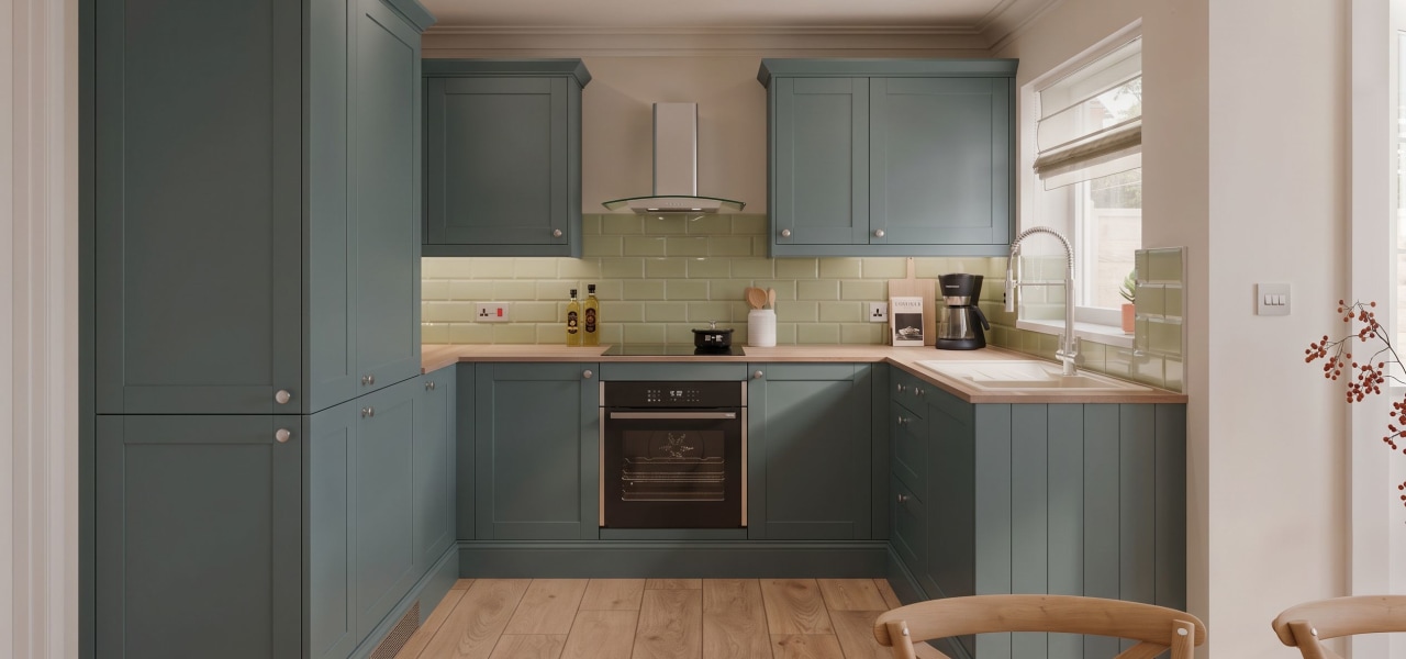 Shaker Classic Kitchen in Forest Green Matt kitchen