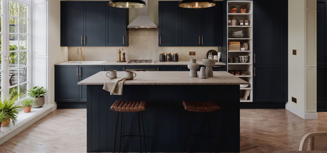 Shaker Slim Kitchen in Navy Blue Matt kitchen