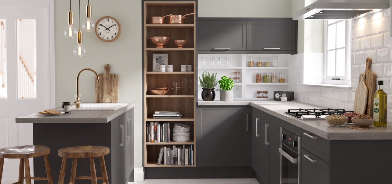 Shaker Slim Kitchen in Pencil Grey Matt kitchen