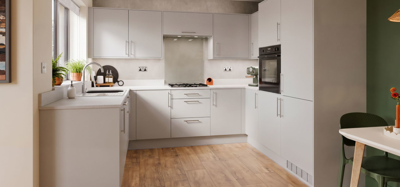 Slab Kitchen in Light Grey Matt kitchen