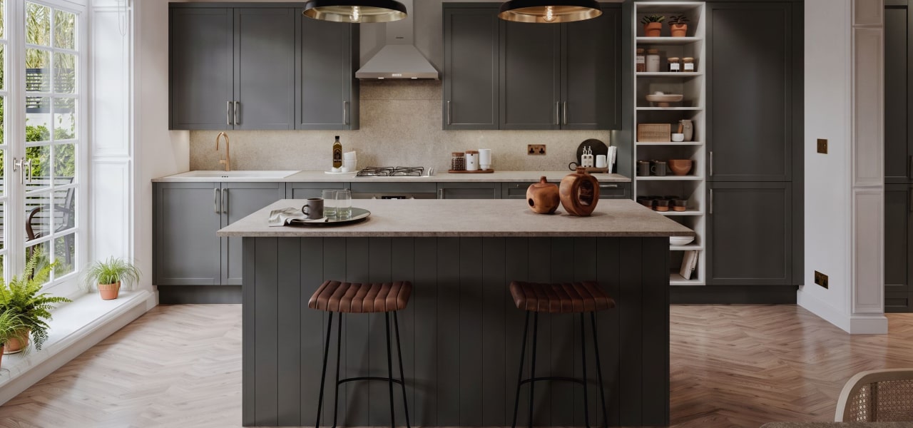 Shaker Slim Kitchen in Pencil Grey Matt kitchen