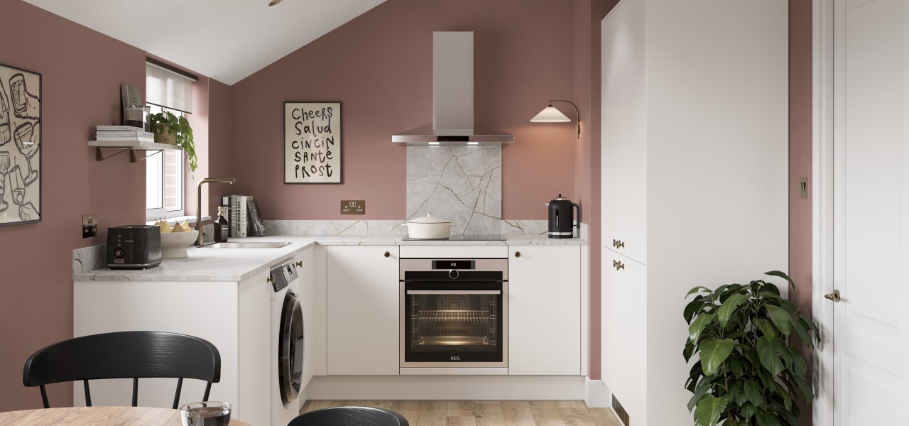 Slab Kitchen in White Matt kitchen