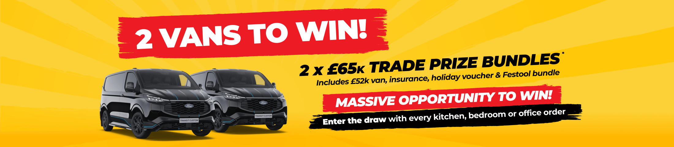 Win one of two £65K Wren Trade prize bundles, including a van, insurance, holiday voucher and Festool bundle