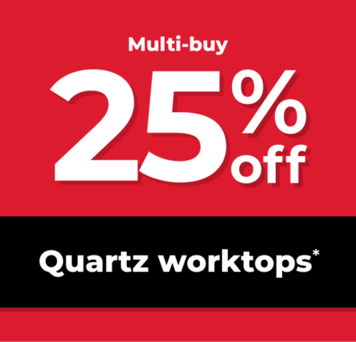 MULTI-BUY 25% OFF QUARTZ WORKTOPS