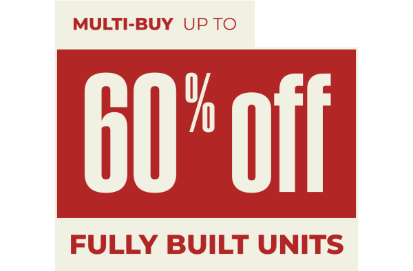 60% off Fully Built Units