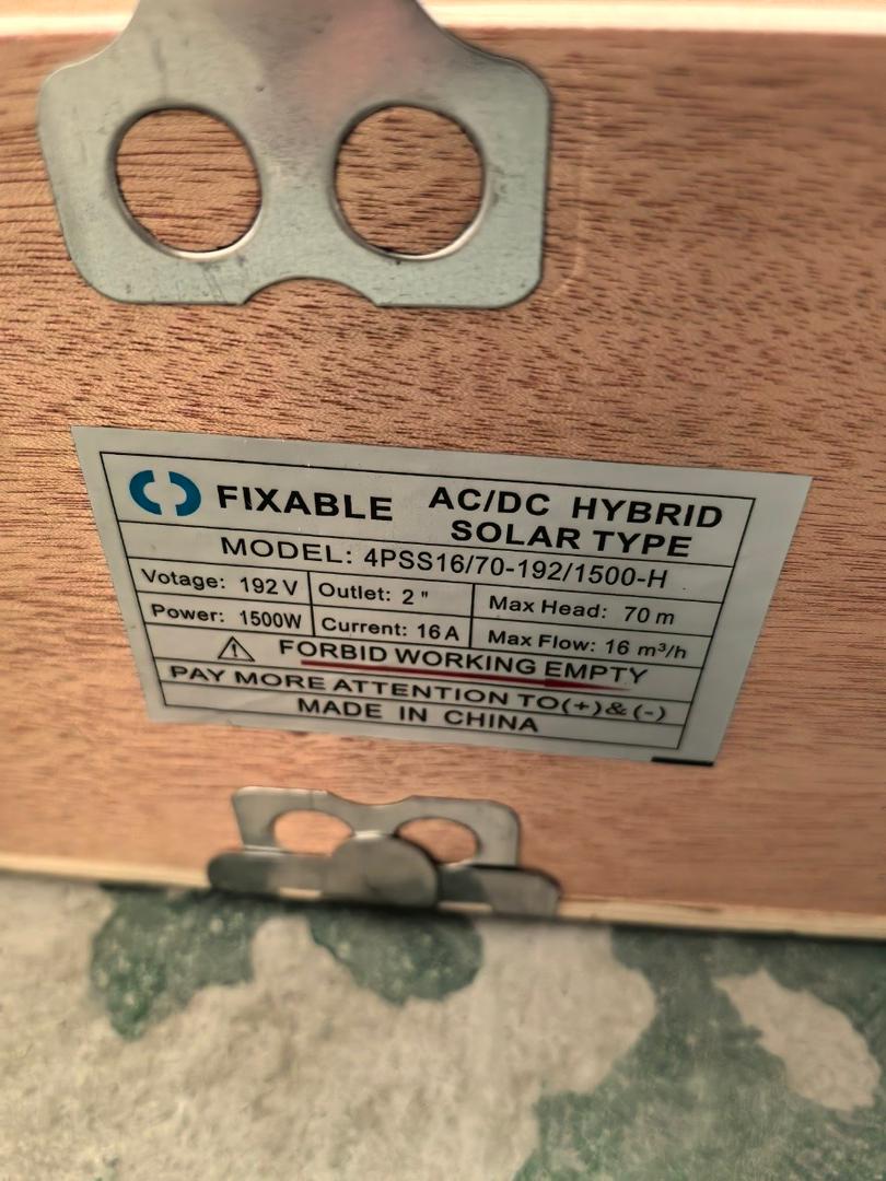 Fixable 2hp solar  submersible pump