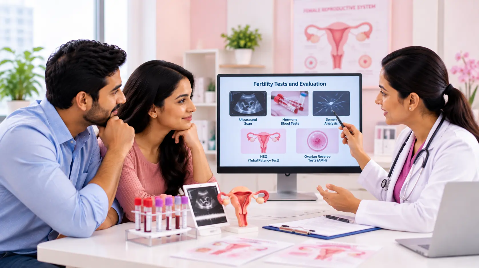 Infertility Treatment in Vizag Doctor discussing diagnostic results with a couple