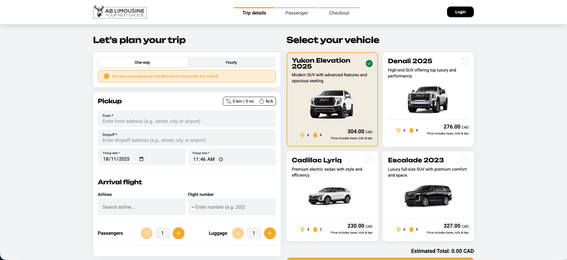 AB Limousine Booking Platform