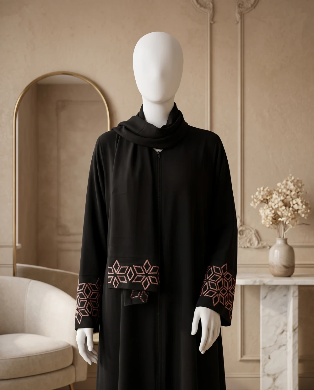 Soraya – Geometric Embroidered Abaya