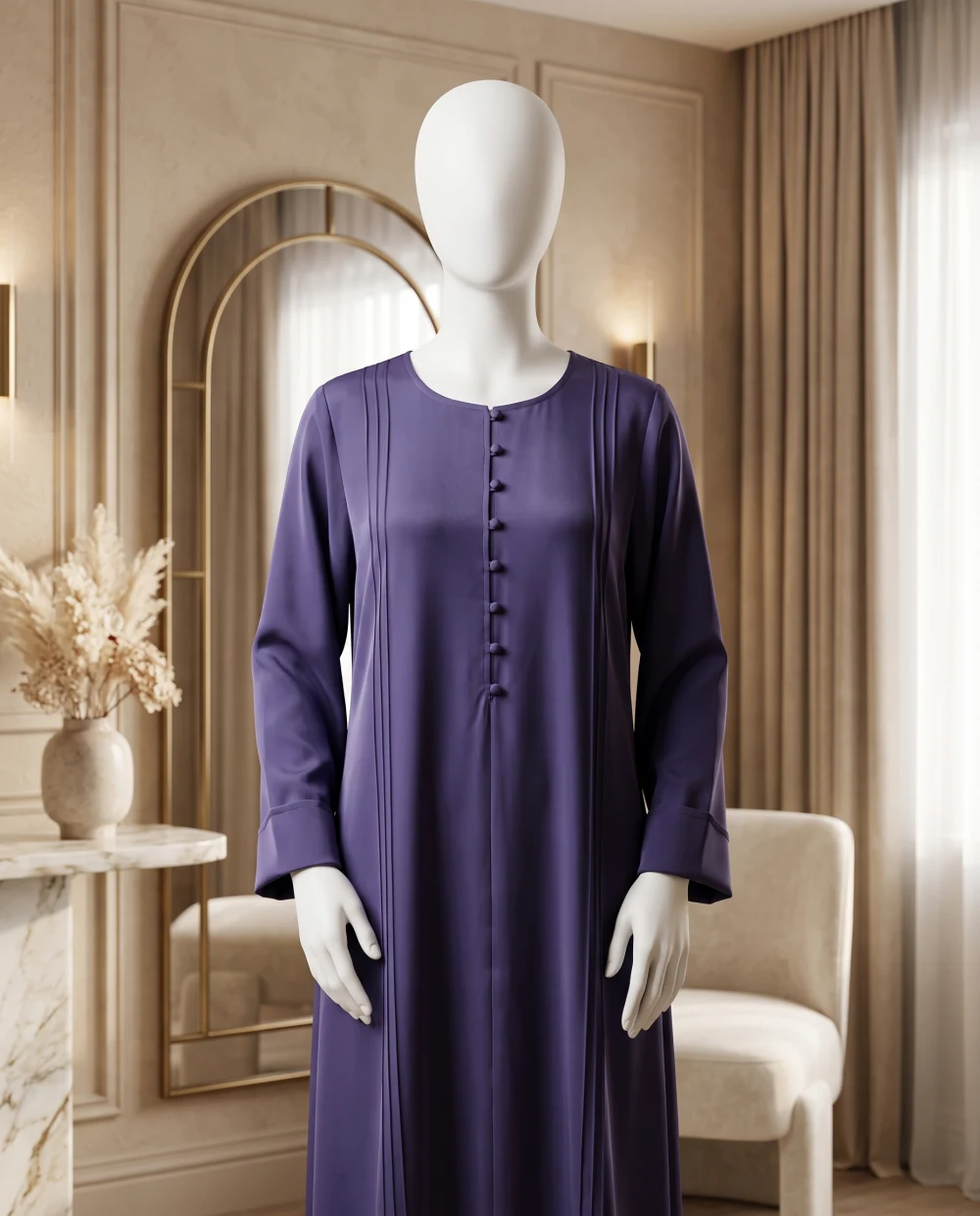 Azure – Royal Blue Pleated Abaya
