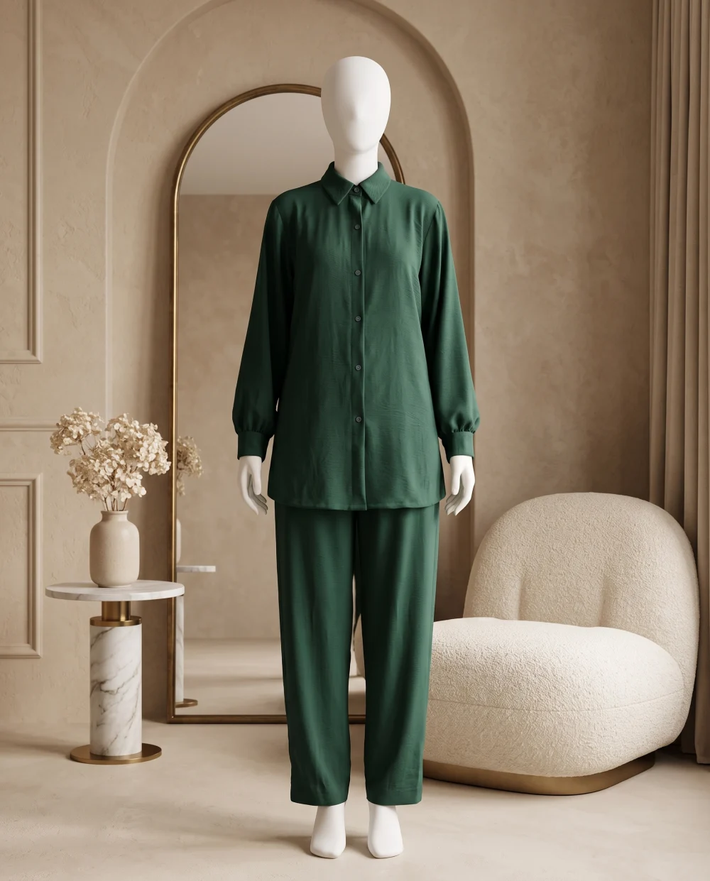 Two-Piece Emerald Green Classic Modest Set